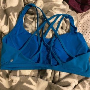 Blue lululemon sports bra